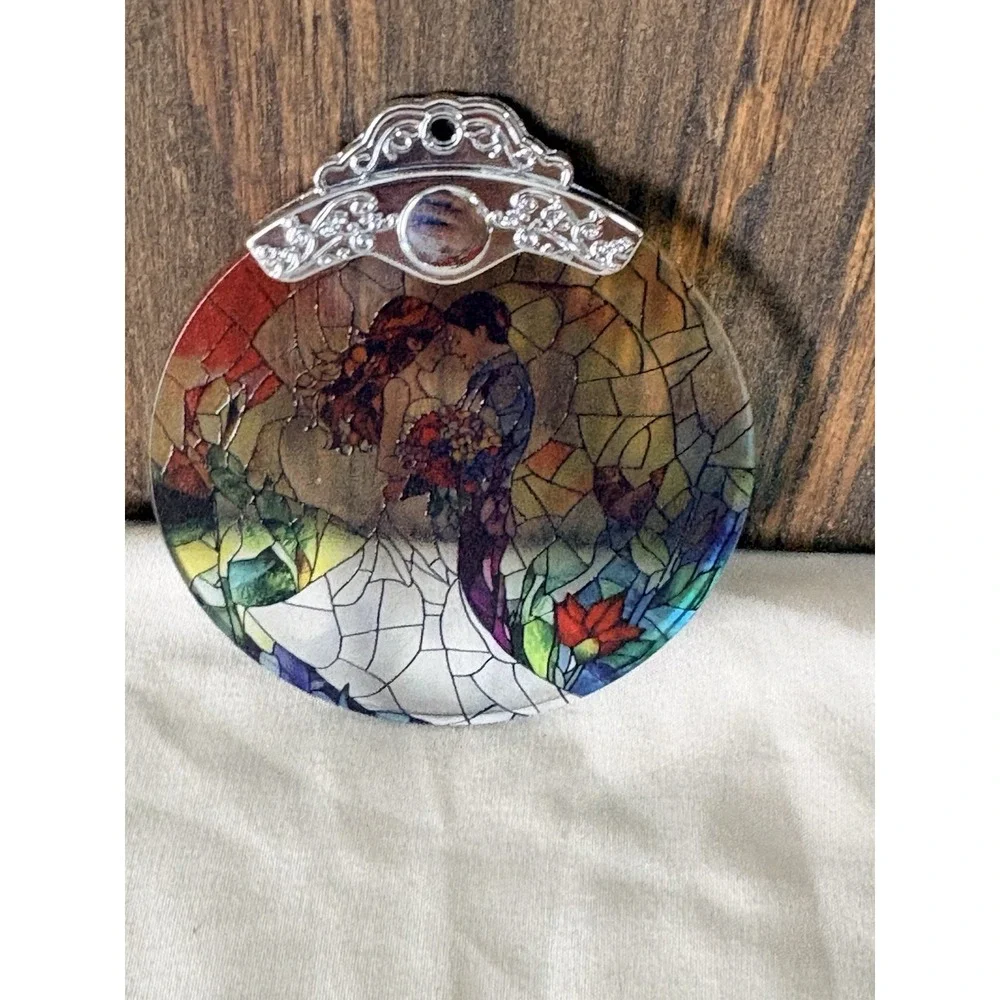 Stained Glass, Ornament Of Bride And Groom